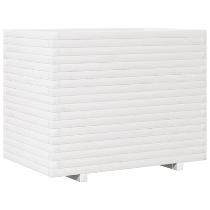 Fioriera da Giardino Bianca 90x60x72 cm Legno Massello di Pino | homemem39