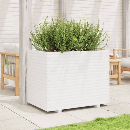 Fioriera da Giardino Bianca 90x60x72 cm Legno Massello di Pino | homemem39
