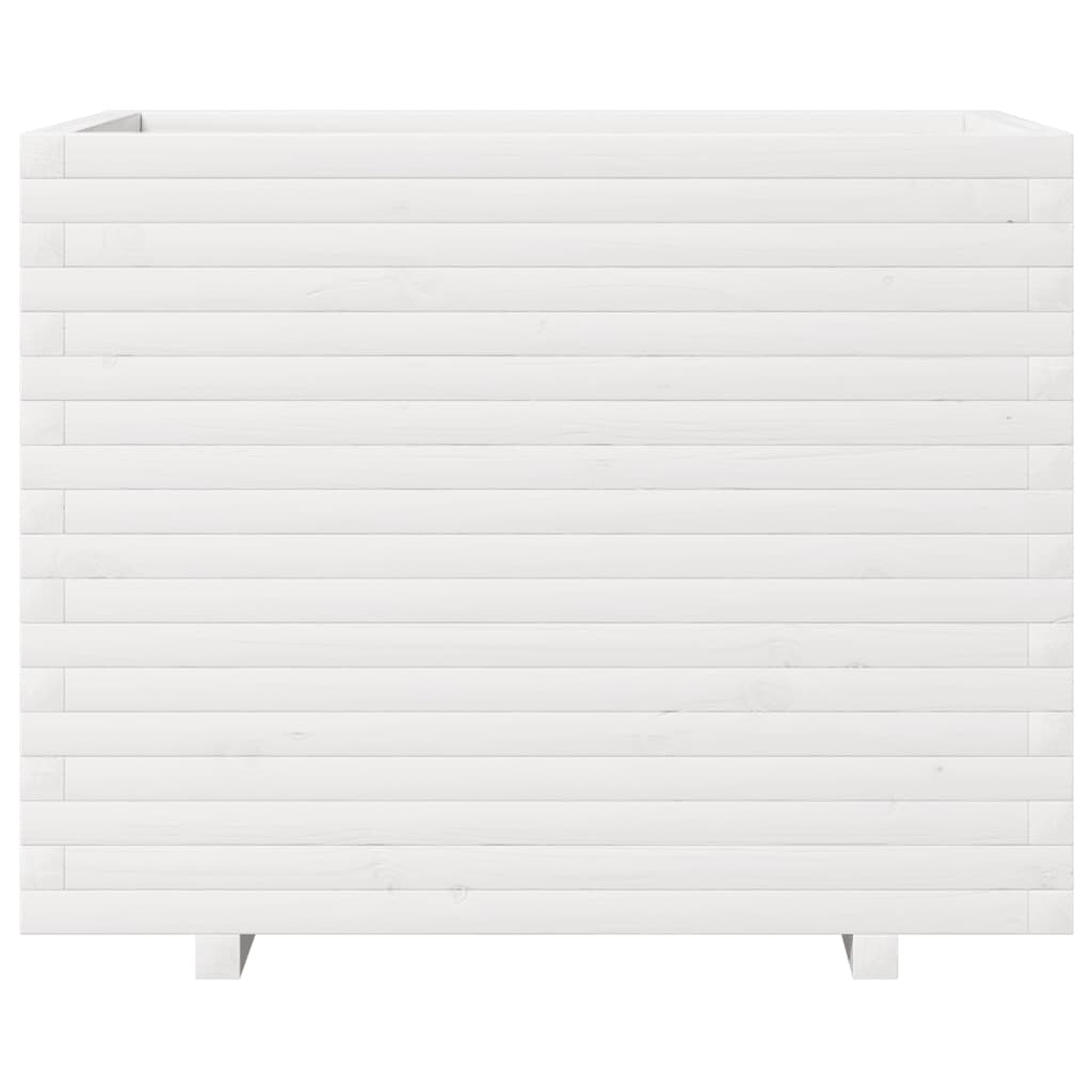 Fioriera da Giardino Bianca 90x60x72 cm Legno Massello di Pino | homemem39