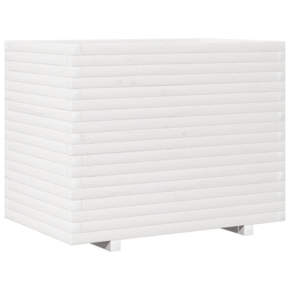 Fioriera da Giardino Bianca 90x60x72 cm Legno Massello di Pino | homemem39