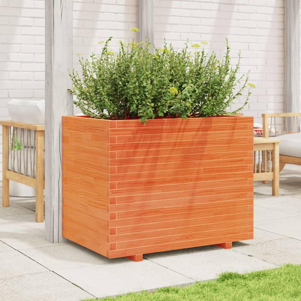 Fioriera Giardino Marrone Cera 90x60x72 cm Legno Massello Pino | homemem39