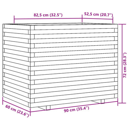 Fioriera Giardino Marrone Cera 90x60x72 cm Legno Massello Pino | homemem39
