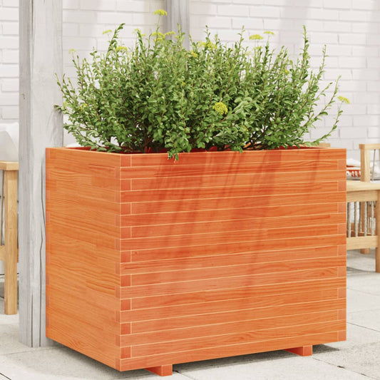 Fioriera Giardino Marrone Cera 90x60x72 cm Legno Massello Pino - homemem39