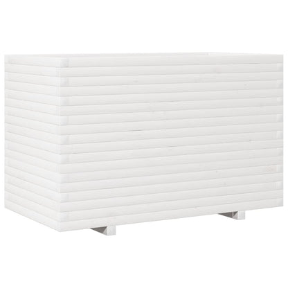 Fioriera da Giardino Bianca 110x60x72 cm Legno Massello di Pino - homemem39