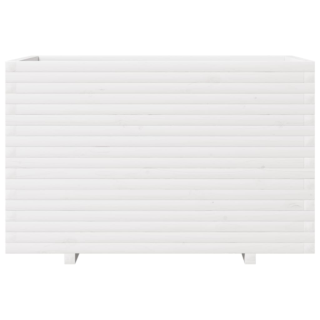 Fioriera da Giardino Bianca 110x60x72 cm Legno Massello di Pino - homemem39