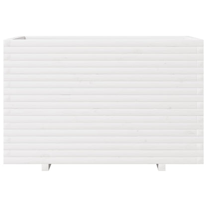 Fioriera da Giardino Bianca 110x60x72 cm Legno Massello di Pino - homemem39