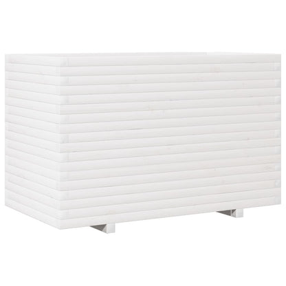 Fioriera da Giardino Bianca 110x60x72 cm Legno Massello di Pino - homemem39