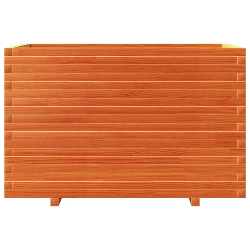 Fioriera Giardino Marrone Cera 110x60x72 cm Legno Massello Pino