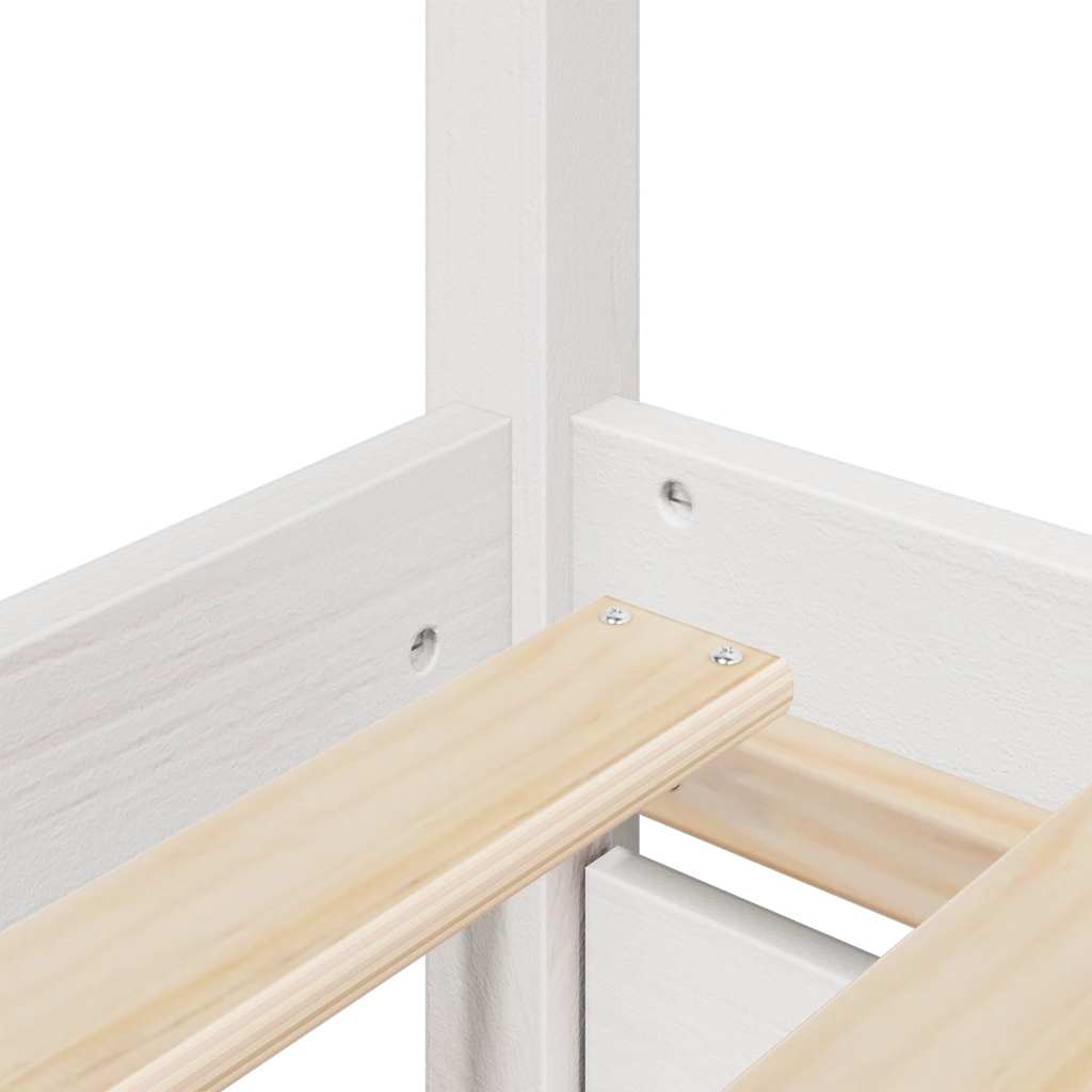 Letto Cassetti e Materasso Bianco 140x200cm Legno Massello Pino | homemem39