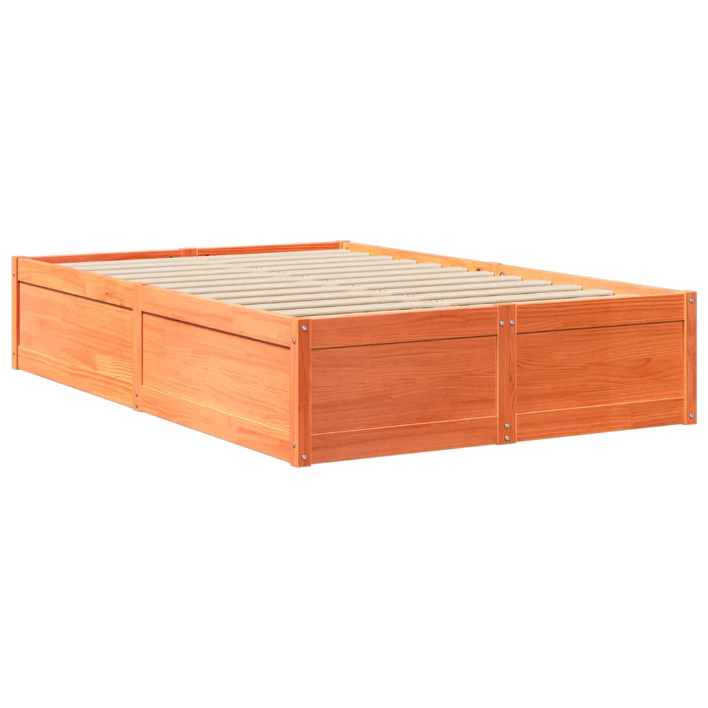 Letto con Materasso Marrone Cera 120x190cm Legno Massello Pino | homemem39