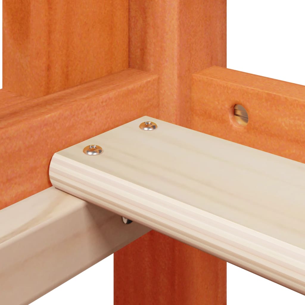 Letto a Castello con Tetto Cera 80x200 cm Legno Massello Pino