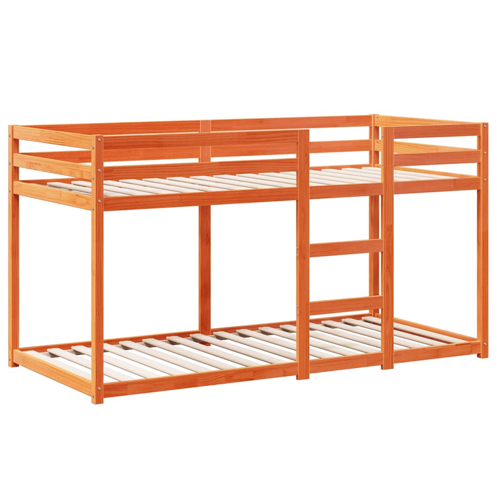 Letto a Castello con Tetto Cera 90x200 cm Legno Massello Pino | homemem39