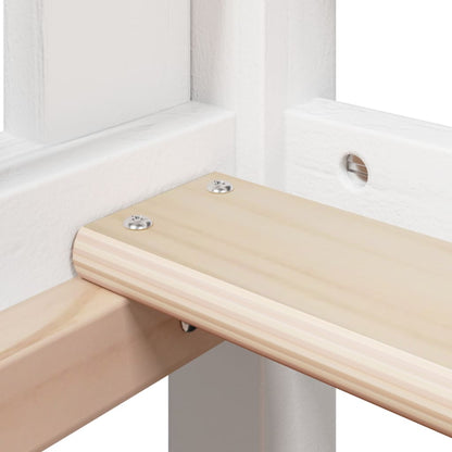 Letto a Castello con Tetto Bianco 75x190 cm Legno Massello Pino - homemem39