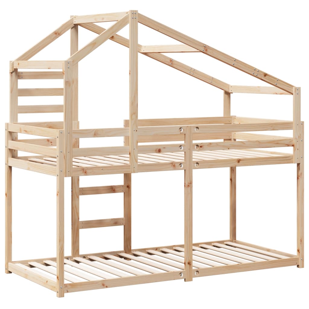 Letto a Castello senza Materasso 90x190 cm Legno di Pino | homemem39