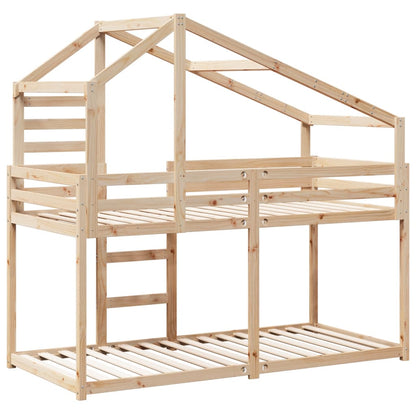 Letto a Castello senza Materasso 90x190 cm Legno di Pino | homemem39