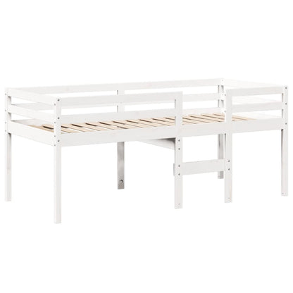 Letto a Soppalco con Tetto Bianco 80x200 cm in Legno di Pino - homemem39