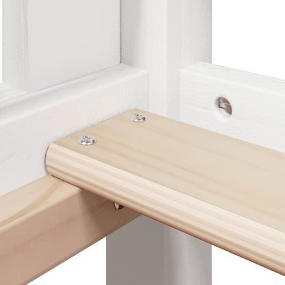 Letto a Soppalco con Tetto Bianco 80x200 cm in Legno di Pino - homemem39