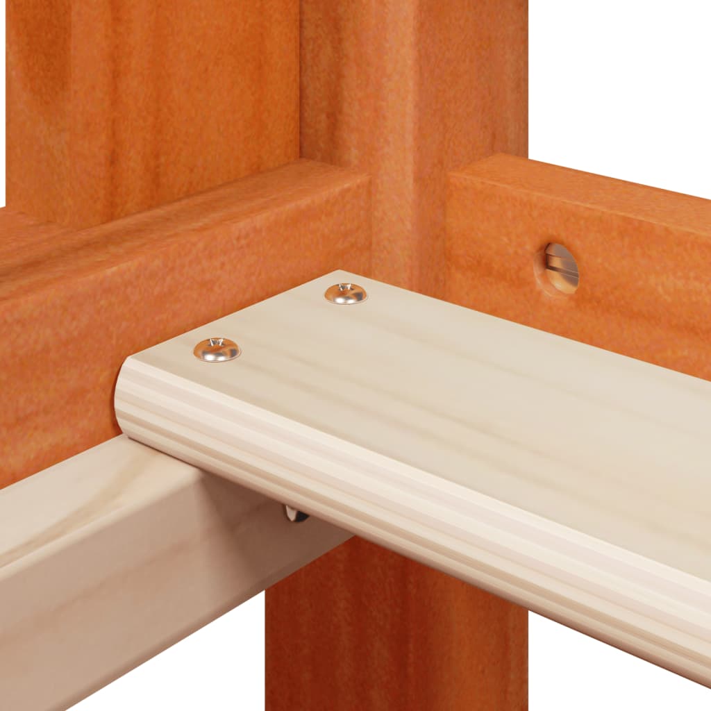 Letto a Soppalco con Tetto Cera 80x200 cm in Legno di Pino - homemem39