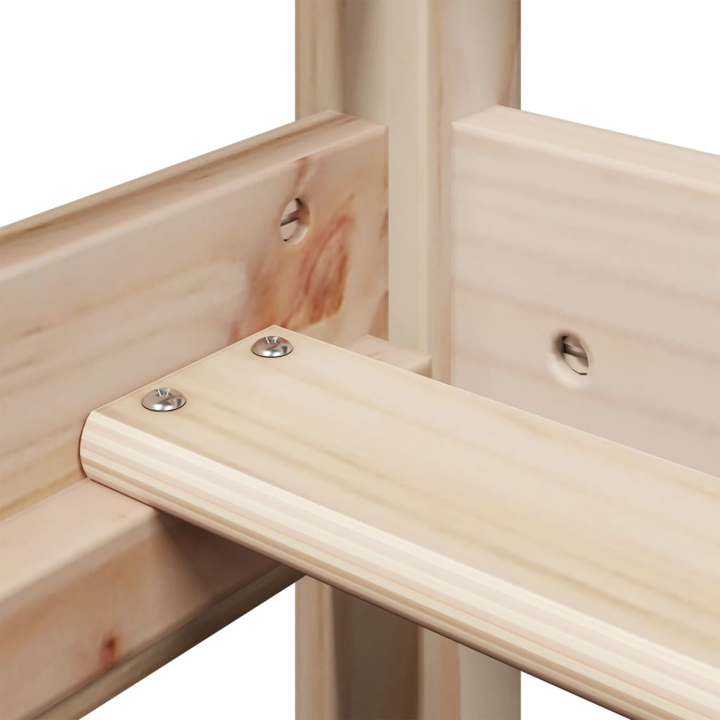 Letto a Soppalco con Tetto 90x200 cm in Legno di Pino - homemem39