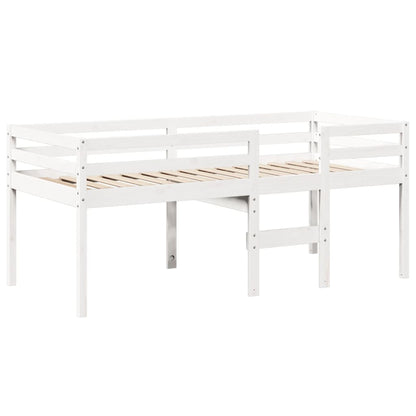 Letto a Soppalco con Tetto Bianco 90x200 cm in Legno di Pino - homemem39