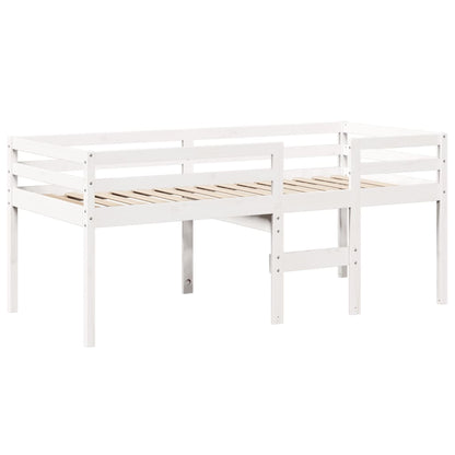 Letto a Soppalco con Tetto Bianco 90x190 cm in Legno di Pino - homemem39