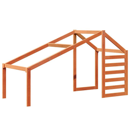 Letto a Soppalco con Tetto Cera 90x190cm Legno Massello di Pino | homemem39