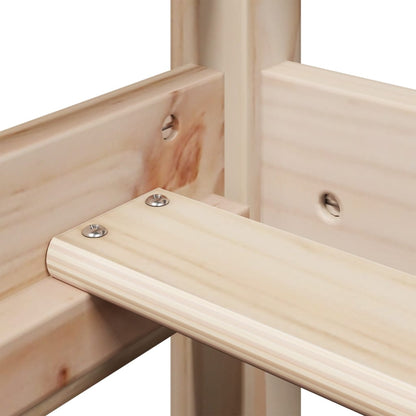 Letto a Soppalco con Tetto 75x190 cm in Legno Massello di Pino - homemem39