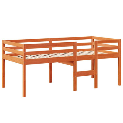 Letto a Soppalco con Tetto Cera 75x190cm Legno Massello di Pino | homemem39