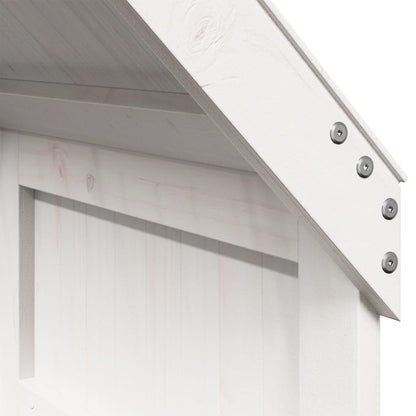 Letto a Castello con Tetto Bianco 80x200 cm Legno Massello Pino - homemem39