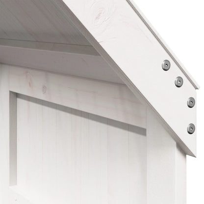 Letto a Soppalco con Tetto Bianco 80x200 cm in Legno di Pino - homemem39