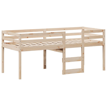 Letto a Soppalco con Tetto 90x200 cm in Legno di Pino - homemem39