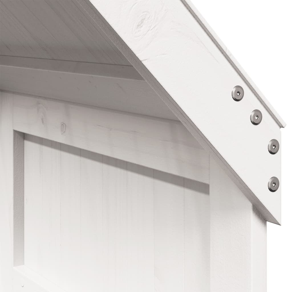 Letto a Soppalco con Tetto Bianco 90x190 cm in Legno di Pino - homemem39