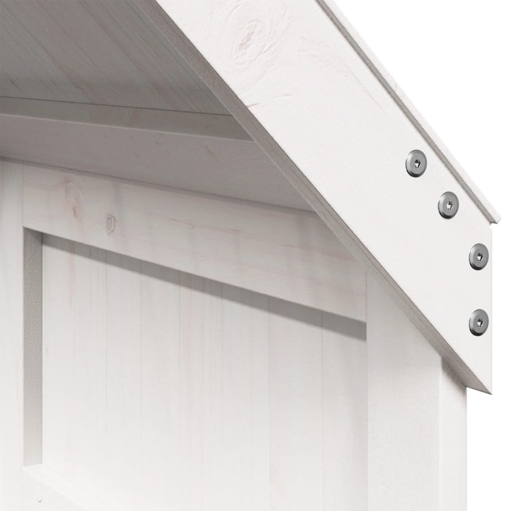 Letto a Soppalco con Tetto Bianco 75x190 cm in Legno di Pino - homemem39