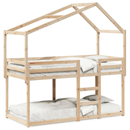 Letto a Castello senza Materasso 90x190 cm Legno di Pino | homemem39