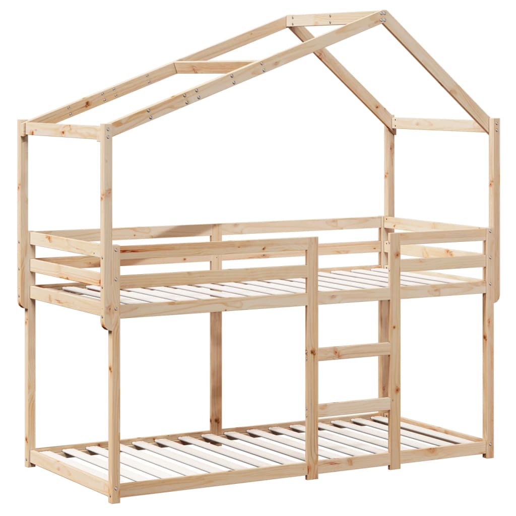 Letto a Castello senza Materasso 90x190 cm Legno di Pino | homemem39
