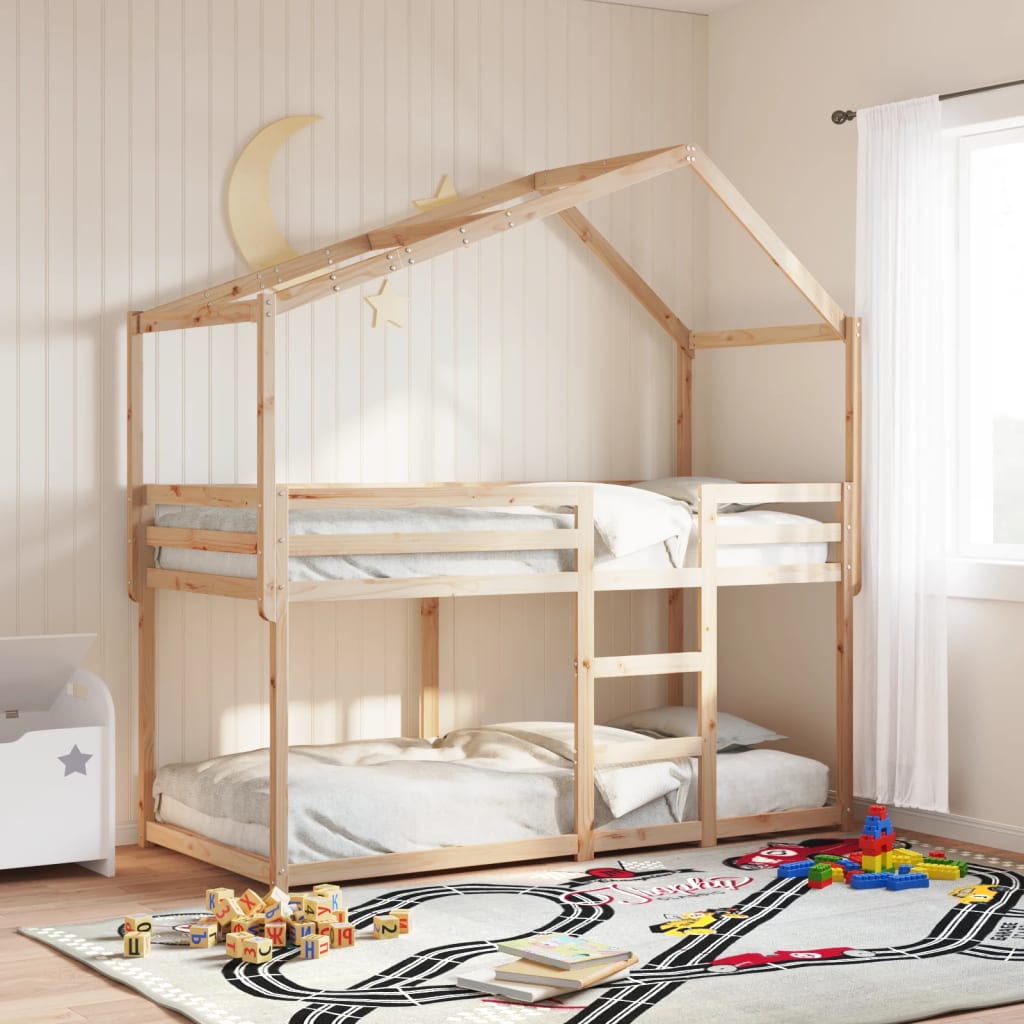 Letto a Castello senza Materasso 90x190 cm Legno di Pino | homemem39