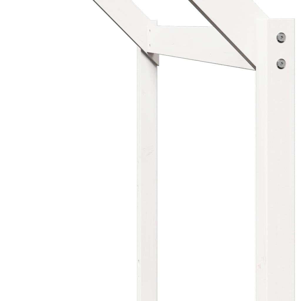 Letto a Soppalco con Tetto Bianco 90x200 cm Legno Massello Pino - homemem39