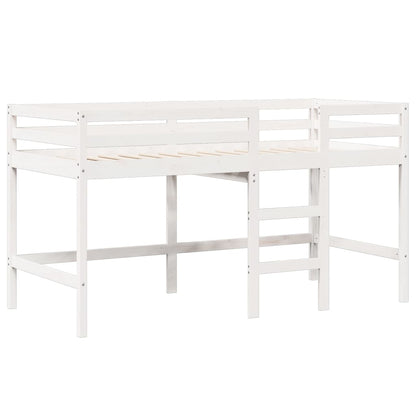 Letto a Soppalco con Tetto Bianco 80x200 cm in Legno di Pino - homemem39