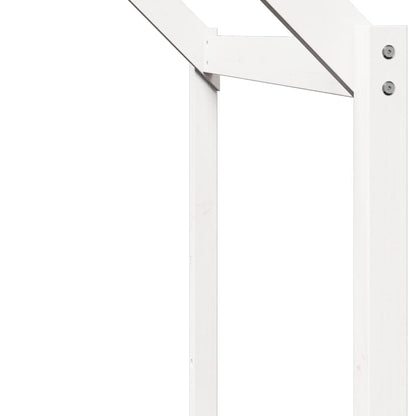 Letto a Soppalco con Tetto Bianco 80x200 cm in Legno di Pino - homemem39