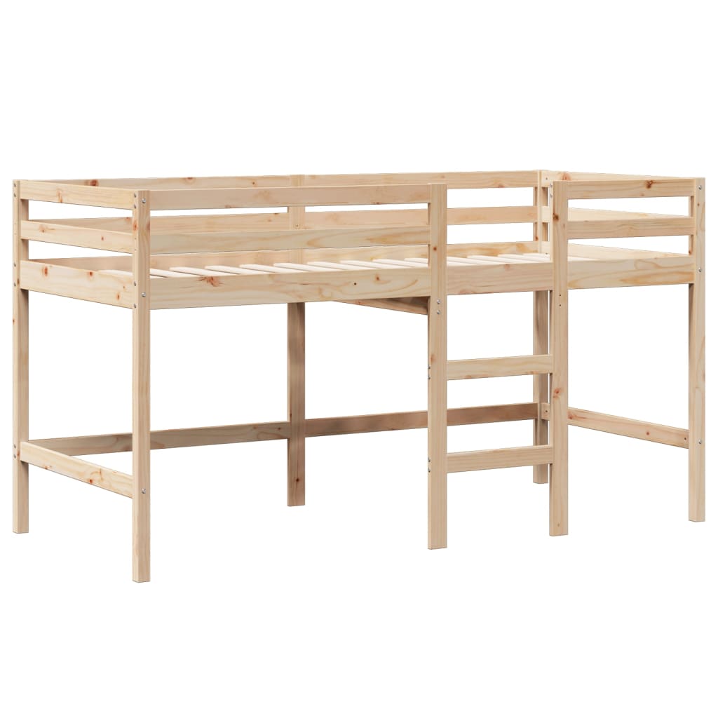 Letto a Soppalco con Tetto 90x190 cm Legno Massello di Pino - homemem39