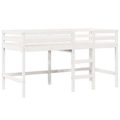 Letto a Soppalco con Tetto Bianco 75x190 cm in Legno di Pino - homemem39