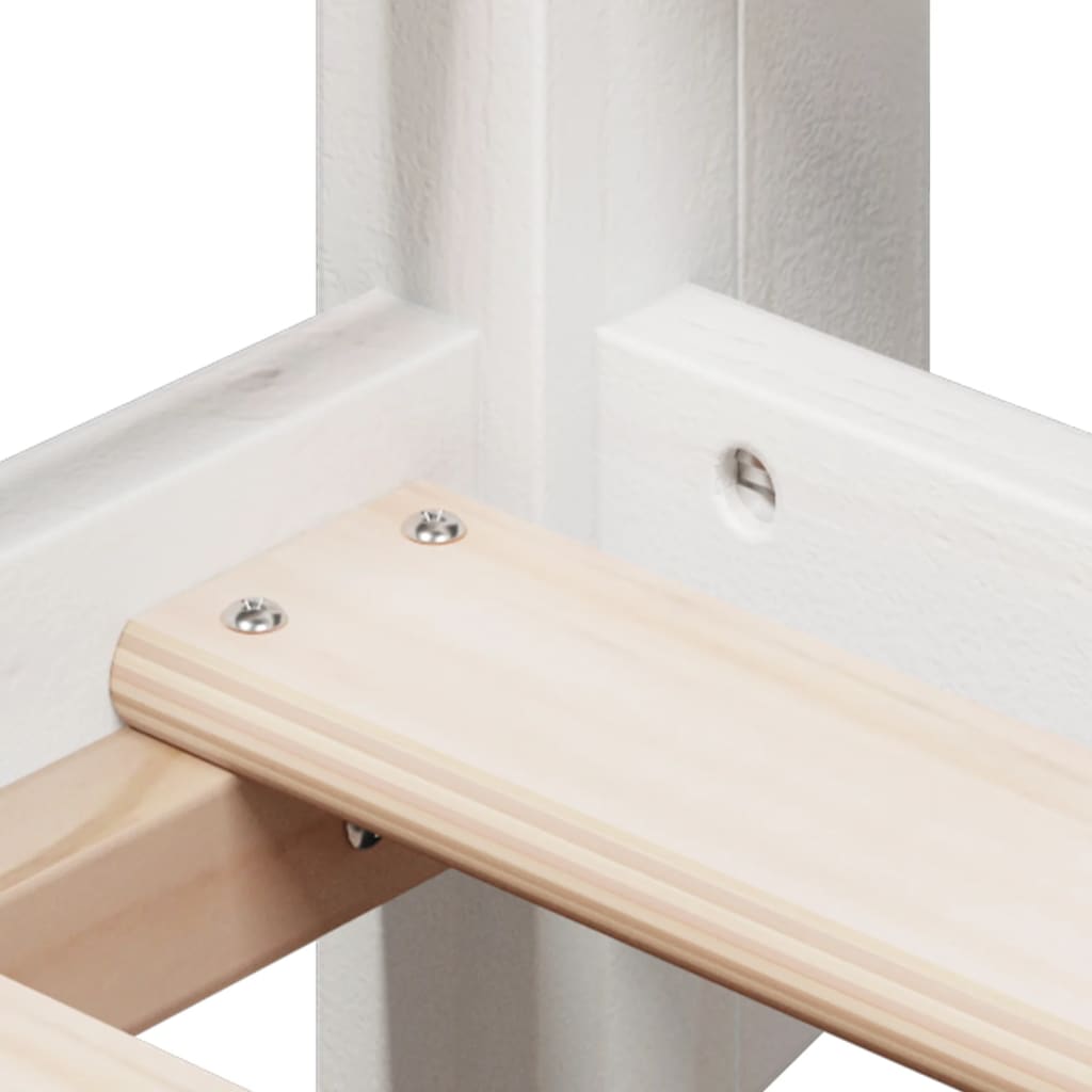 Letto a Soppalco con Tetto Bianco 75x190 cm in Legno di Pino - homemem39