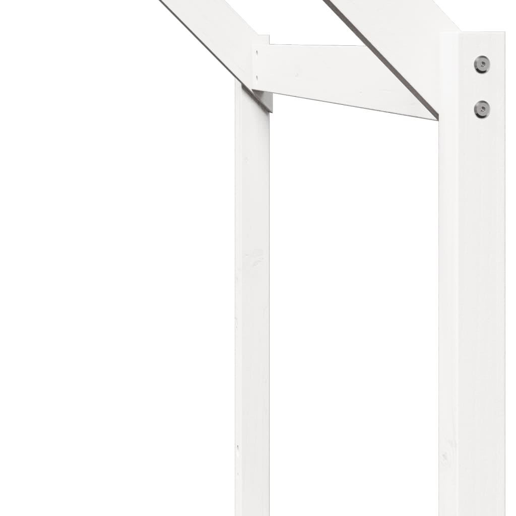 Letto a Soppalco con Tetto Bianco 75x190 cm in Legno di Pino - homemem39