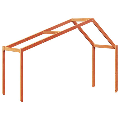 Letto a Soppalco con Tetto Cera 75x190cm Legno Massello di Pino | homemem39