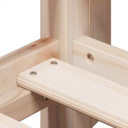 Letto Soppalco con Scala e Tetto 80x200 cm Legno Massello Pino - homemem39