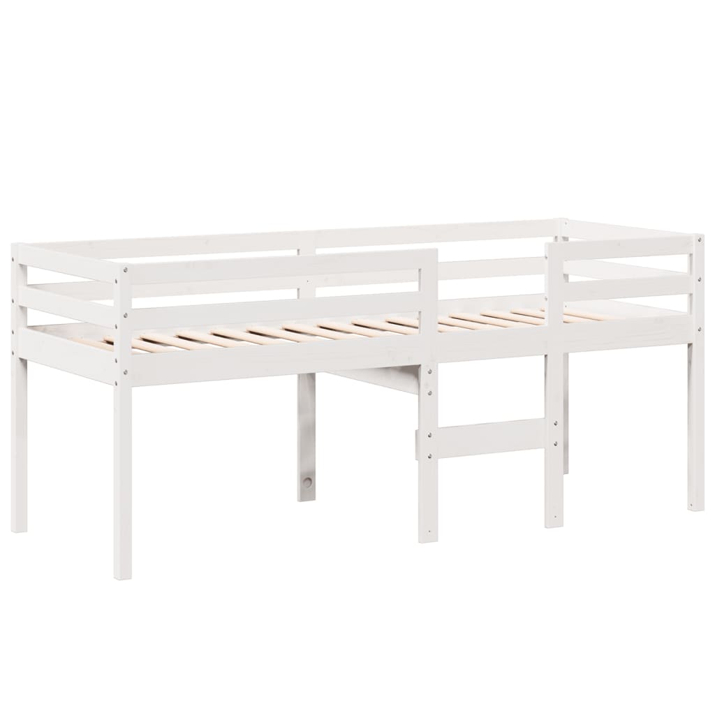 Letto a Soppalco con Tetto Bianco 90x200 cm in Legno di Pino - homemem39
