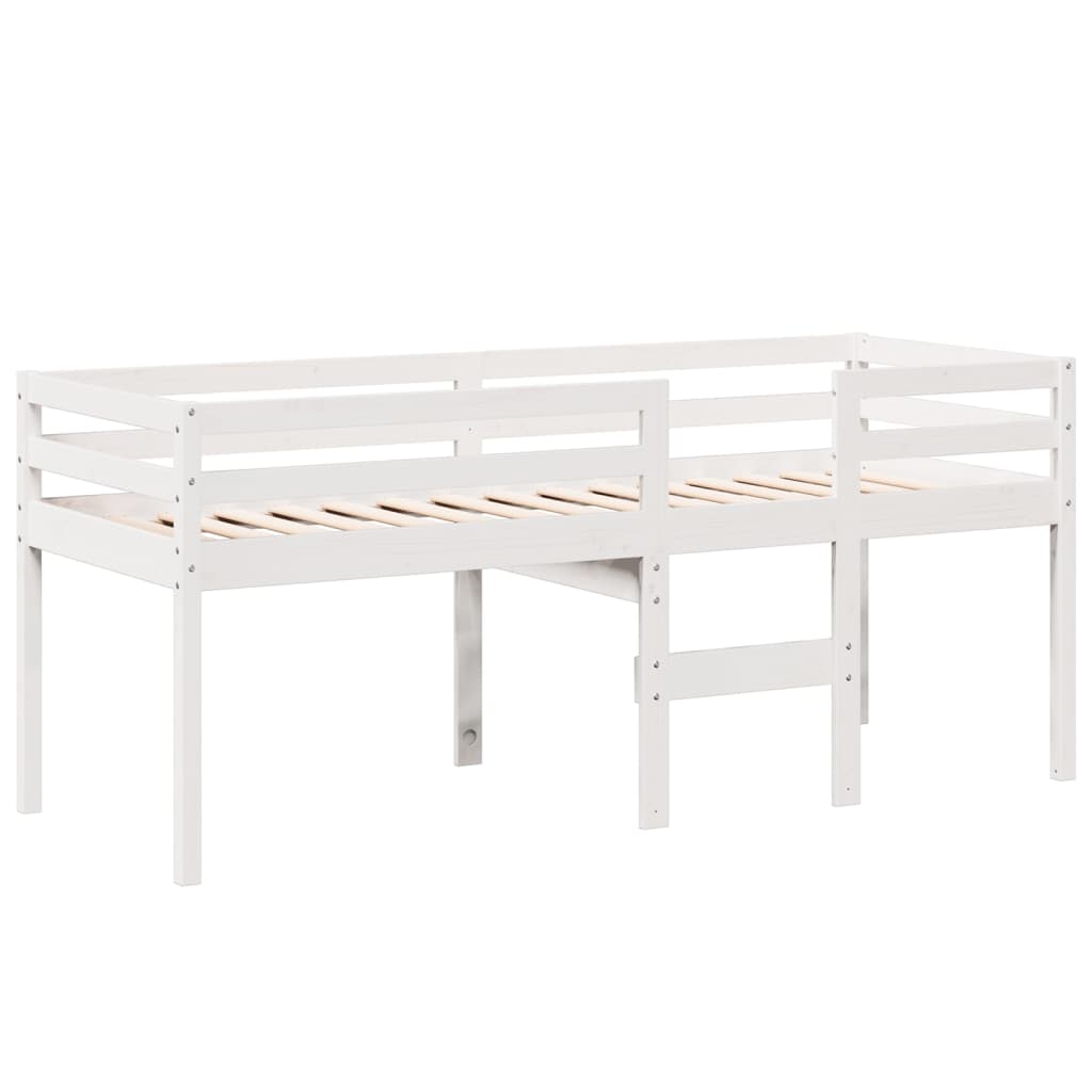 Letto a Soppalco con Tetto Bianco 80x200 cm in Legno di Pino - homemem39