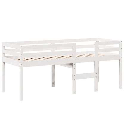 Letto a Soppalco con Tetto Bianco 80x200 cm in Legno di Pino - homemem39