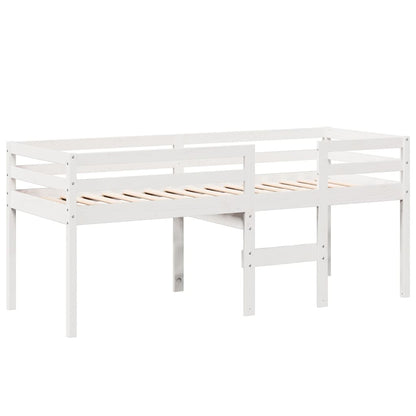 Letto a Soppalco con Tetto Bianco 75x190 cm in Legno di Pino - homemem39