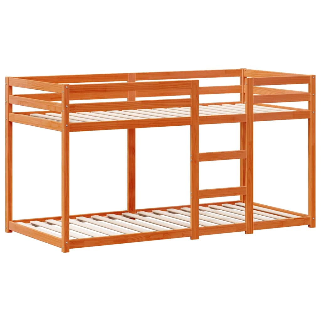 Letto a Castello con Tetto Cera 90x200 cm Legno Massello Pino | homemem39